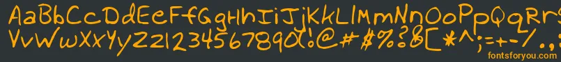 フォントWillowRegular – 黒い背景にオレンジの文字