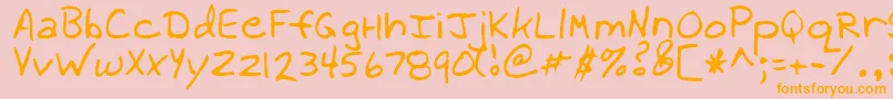 WillowRegular Font – Orange Fonts on Pink Background