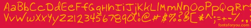 WillowRegular Font – Orange Fonts on Red Background