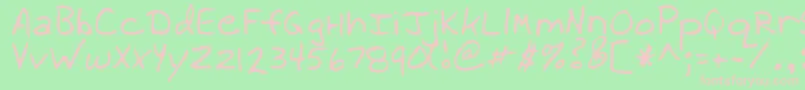 WillowRegular Font – Pink Fonts on Green Background