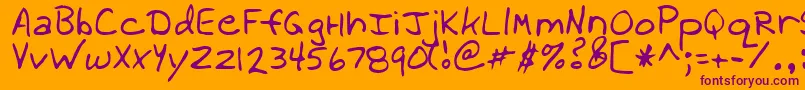 WillowRegular Font – Purple Fonts on Orange Background