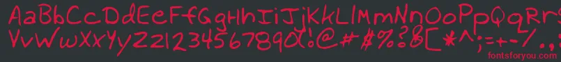 フォントWillowRegular – 黒い背景に赤い文字
