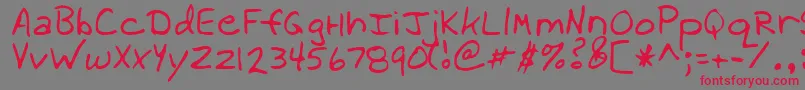 WillowRegular Font – Red Fonts on Gray Background