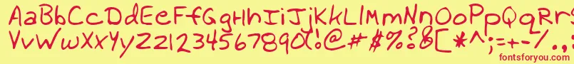 WillowRegular Font – Red Fonts on Yellow Background