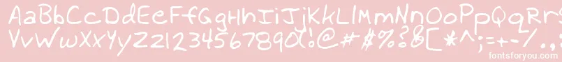 Fonte WillowRegular – fontes brancas em um fundo rosa