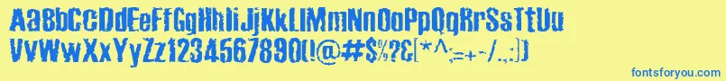 CabeenCrappy Font – Blue Fonts on Yellow Background