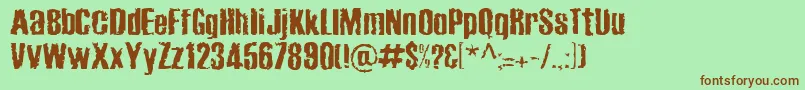 CabeenCrappy Font – Brown Fonts on Green Background