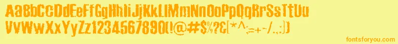 CabeenCrappy Font – Orange Fonts on Yellow Background