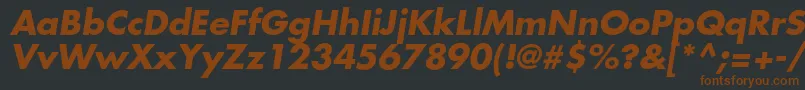 FuturastdBoldoblique Font – Brown Fonts on Black Background