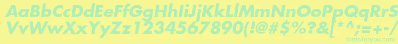 FuturastdBoldoblique Font – Green Fonts on Yellow Background