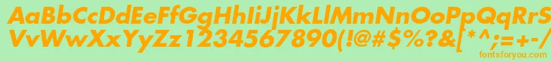 FuturastdBoldoblique Font – Orange Fonts on Green Background