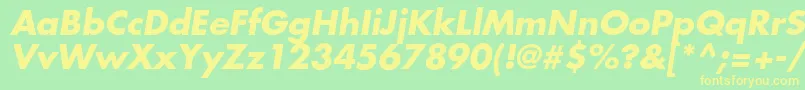 FuturastdBoldoblique Font – Yellow Fonts on Green Background