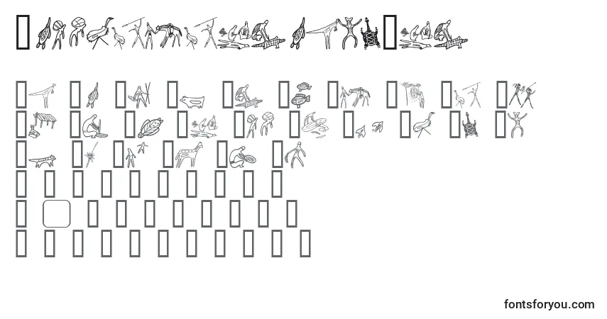 Schriftart AboriginebatsOne – Alphabet, Zahlen, spezielle Symbole