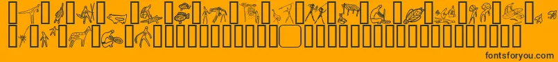 AboriginebatsOne Font – Black Fonts on Orange Background