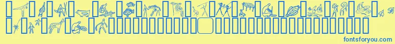 AboriginebatsOne Font – Blue Fonts on Yellow Background