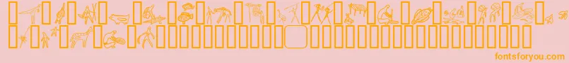 AboriginebatsOne Font – Orange Fonts on Pink Background