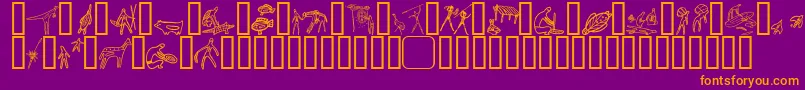 AboriginebatsOne Font – Orange Fonts on Purple Background