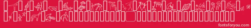 AboriginebatsOne Font – Pink Fonts on Red Background