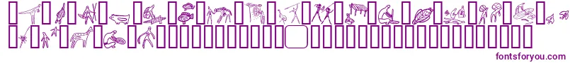 AboriginebatsOne-fontti – violetit fontit valkoisella taustalla