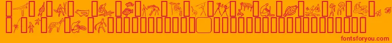 AboriginebatsOne-Schriftart – Rote Schriften auf orangefarbenem Hintergrund