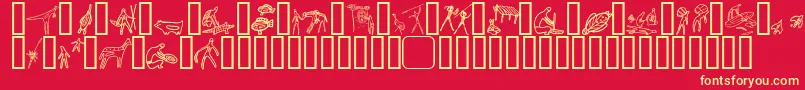 AboriginebatsOne Font – Yellow Fonts on Red Background