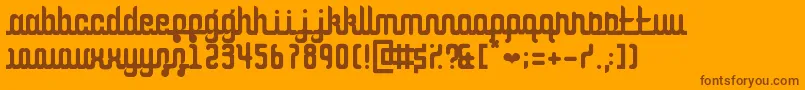 CurvaceousScript Font – Brown Fonts on Orange Background