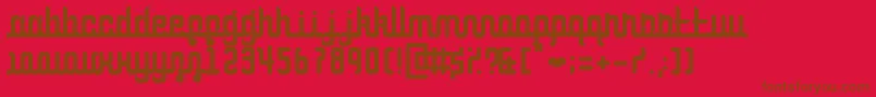 Czcionka CurvaceousScript – brązowe czcionki na czerwonym tle