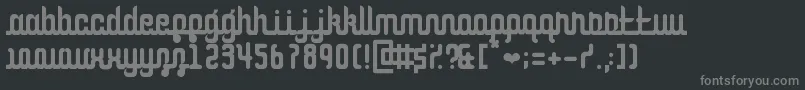 フォントCurvaceousScript – 黒い背景に灰色の文字