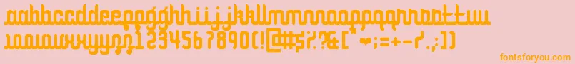 CurvaceousScript Font – Orange Fonts on Pink Background