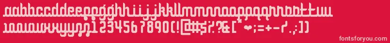 フォントCurvaceousScript – 赤い背景にピンクのフォント
