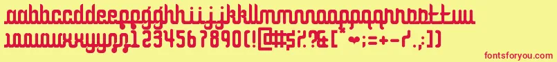 Fonte CurvaceousScript – fontes vermelhas em um fundo amarelo