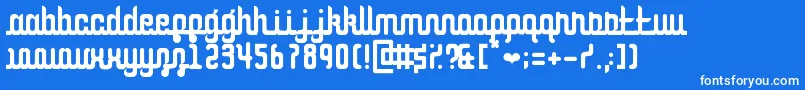 Czcionka CurvaceousScript – białe czcionki na niebieskim tle