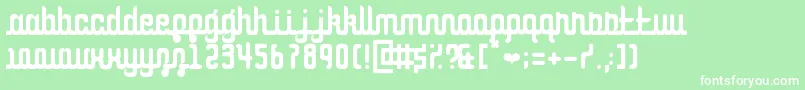 CurvaceousScript-Schriftart – Weiße Schriften auf grünem Hintergrund