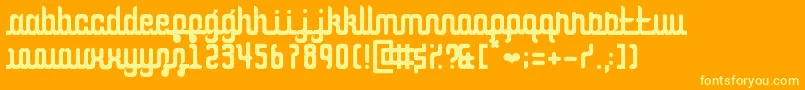 CurvaceousScript Font – Yellow Fonts on Orange Background