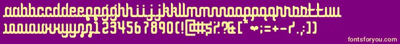 CurvaceousScript Font – Yellow Fonts on Purple Background