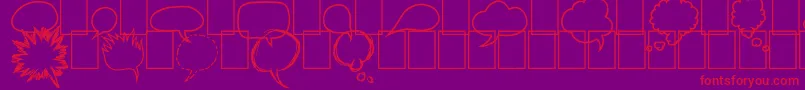 Fonte ComixBubbles – fontes vermelhas em um fundo violeta