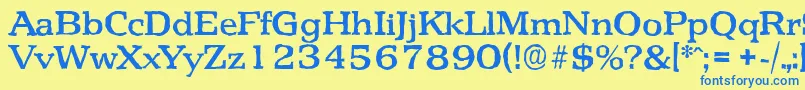 PenthouseantiqueMediumRegular-Schriftart – Blaue Schriften auf gelbem Hintergrund