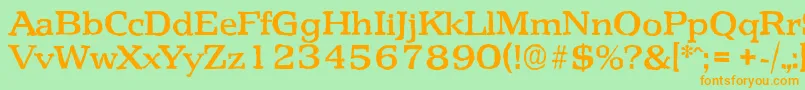 PenthouseantiqueMediumRegular-Schriftart – Orangefarbene Schriften auf grünem Hintergrund