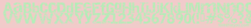 Destroy ffy Font – Green Fonts on Pink Background