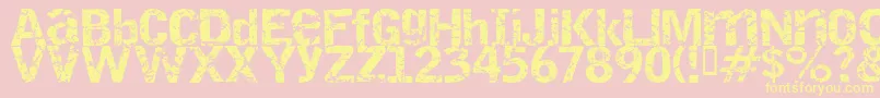 Destroy ffy Font – Yellow Fonts on Pink Background