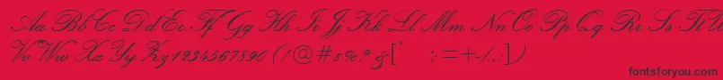 Exmouth-fontti – mustat fontit punaisella taustalla