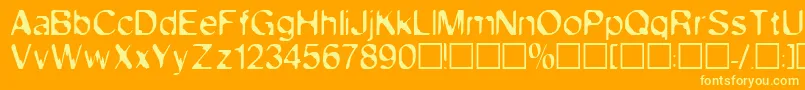 ExsectRegular Font – Yellow Fonts on Orange Background