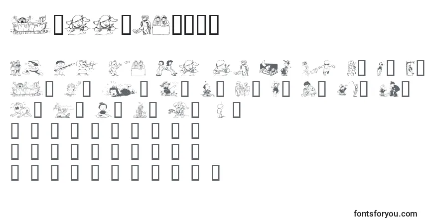 A fonte Kiddieclip2 – alfabeto, números, caracteres especiais