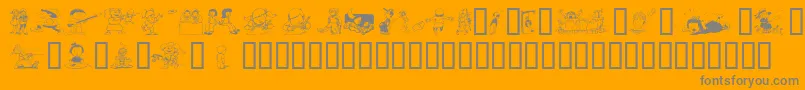 Czcionka Kiddieclip2 – szare czcionki na pomarańczowym tle