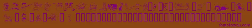 Kiddieclip2 Font – Purple Fonts on Brown Background