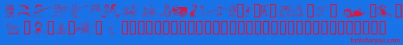 Kiddieclip2 Font – Red Fonts on Blue Background