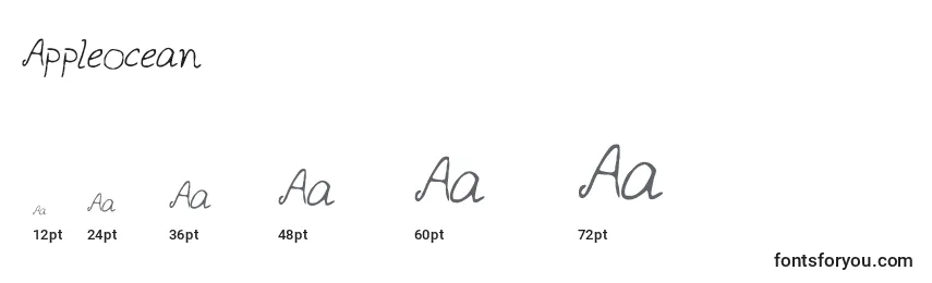 Appleocean Font Sizes