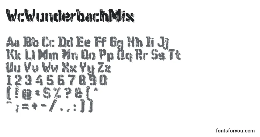Czcionka WcWunderbachMix – alfabet, cyfry, specjalne znaki