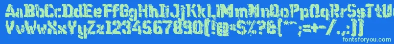 Czcionka WcWunderbachMix – zielone czcionki na niebieskim tle