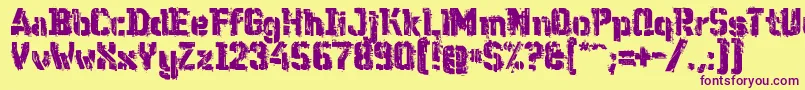 WcWunderbachMix Font – Purple Fonts on Yellow Background